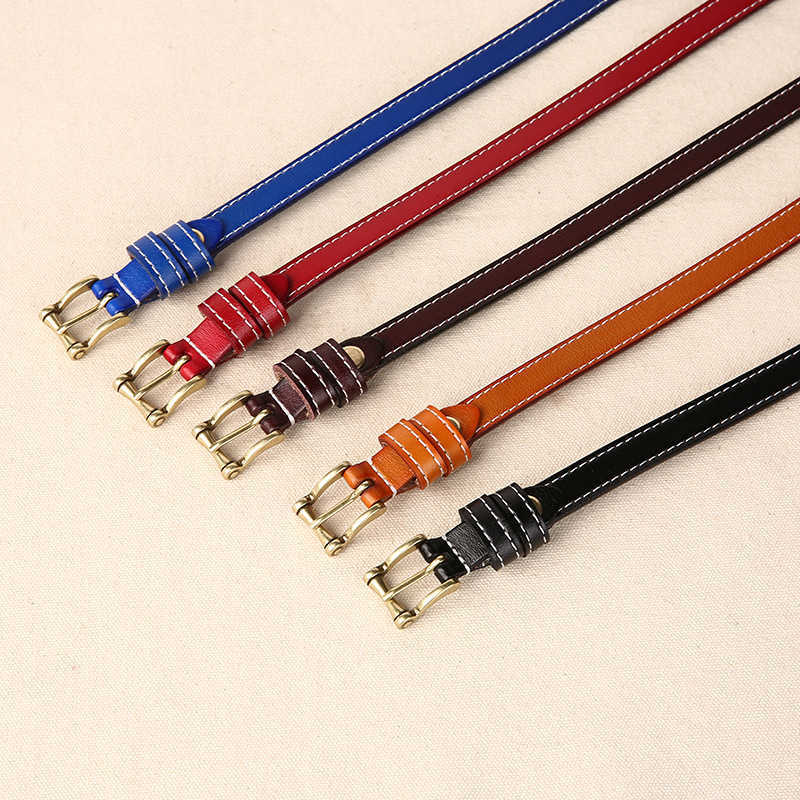 

2022 TopSelling spring summer fashion needle buckle belts new Korean women's dress waistband leather thin cowhide belt, As the picture