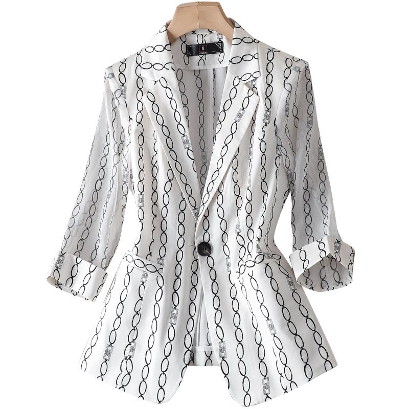 

Women' Suits & Blazers Fashion Casual Women White Blazer And Jackets Office Ladies Clothes Half Sleeve Work Business OL StylesWomen, Black