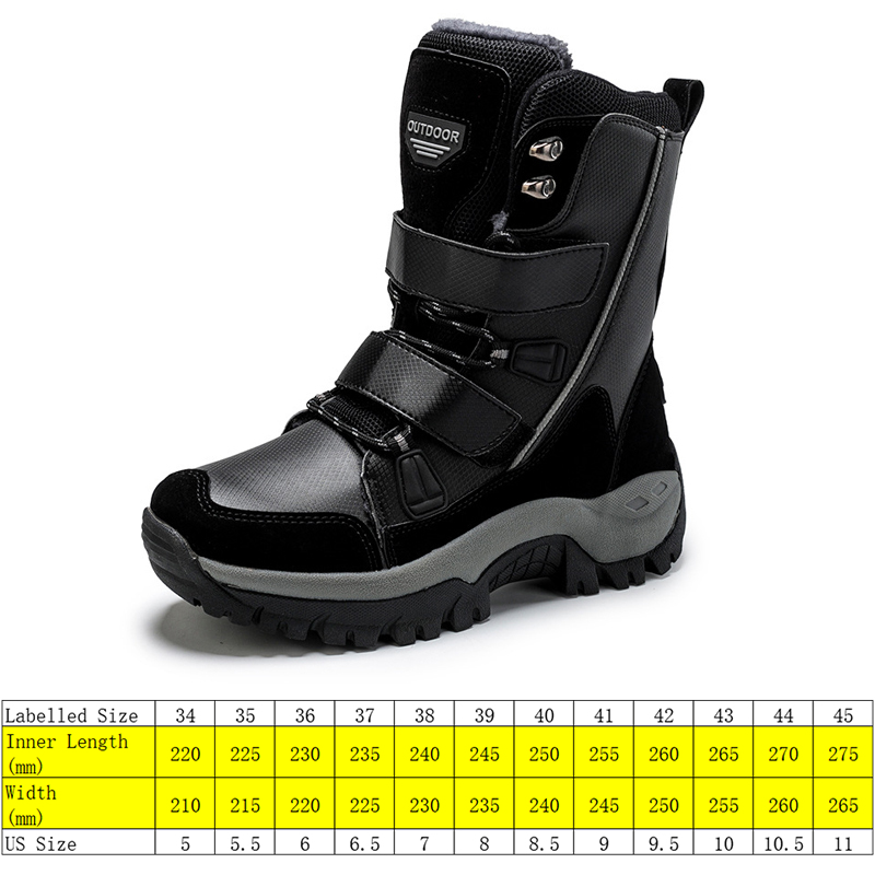 

Women Winter Boots Outdoor Waterproof Warm Fur Women Snow Boots Female Platform Non Slip Sport Boots Winter Shoes Booties, Beige hook loop