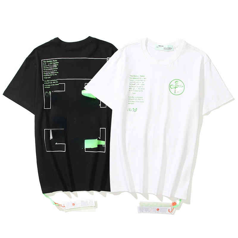 

fashion Designer brand Luxury and Spring Summer Hip Hop Ow Green Graffiti Arrow Crew Neck Short Sleeve T-shirt for Couples, This item does not ship
