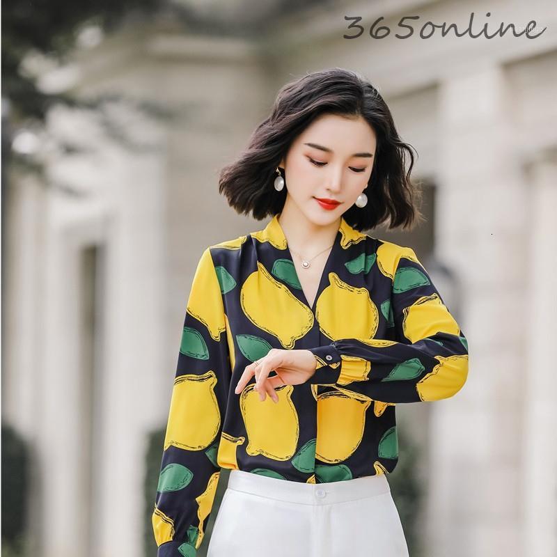 

High Quality Fabric Fashion Printed Long Sleeve Blouses Shirts For Women Office Work Wear Spring Autumn Blouse Clothes Tops Women, White printed