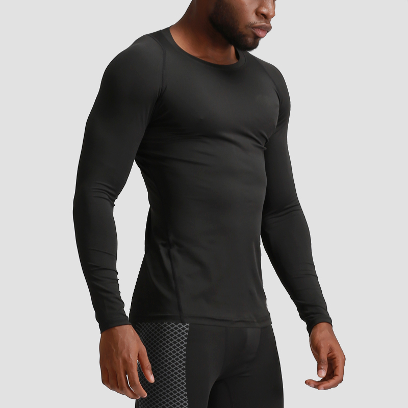 

Winter Breathable Mesh Long Sleeve Training Fitness Pro Basketball Wear Men's Compression T Shirts Workout Clothing, Grey