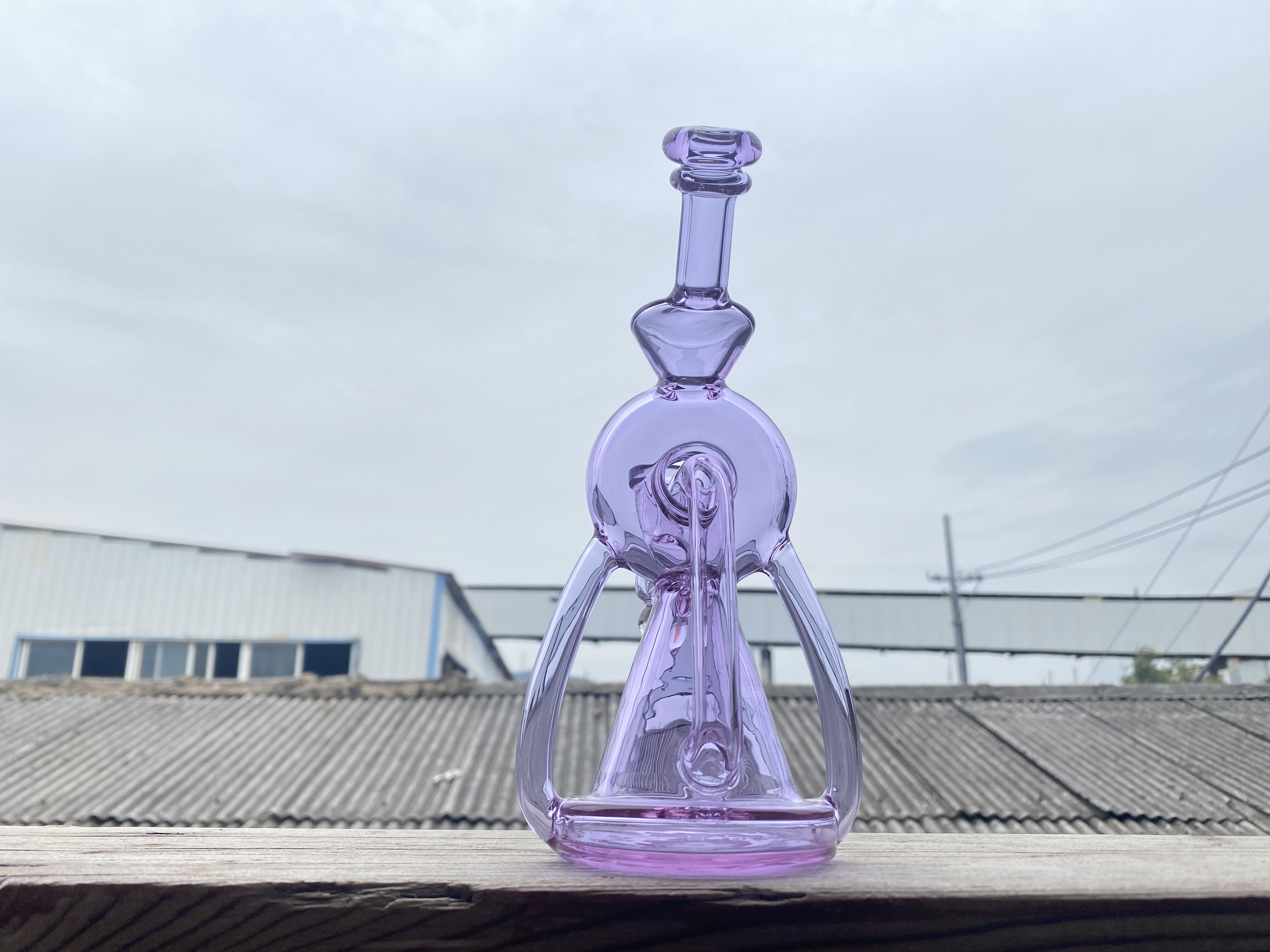 

Glass hookah purple CFL smoking set, drilling machine type can be customized at a preferential price
