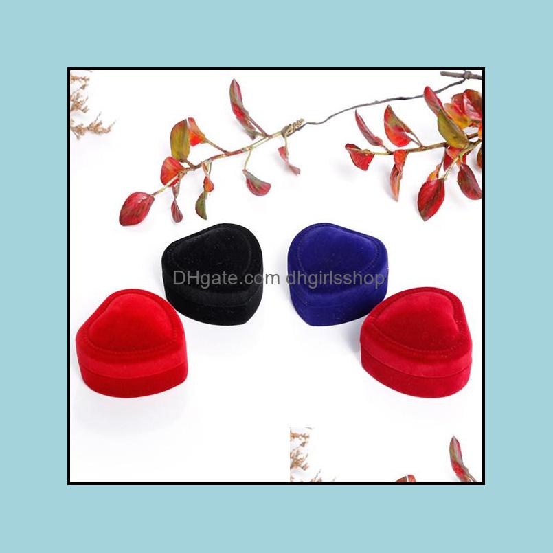 

Jewelry Boxes Packaging Display New Heart Flocked Fleece Valentines Day Gift Ab620 Dr Dhncu