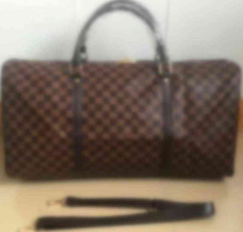 

High quality luxury designer duffle bags women travel hand l age men pu leather hand large cross body bag totes 55cm 002, Same as picture