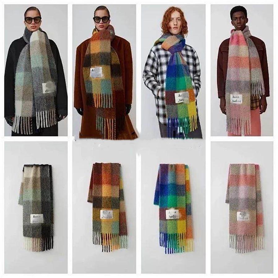 

Women Sacrf Brand Cashmere Winter Scarf Scarves Designer Acne Blanket Scarves Type Colour Chequered Tassel Imitated215G