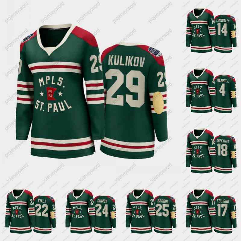 Kirill kaprizov Womens 2022 Winter Classic Hockey Jersey Jon Merrill Joel Eriksson Ek Marcus Foligno Kevin Fiala Wild Matt Dumba Jonas