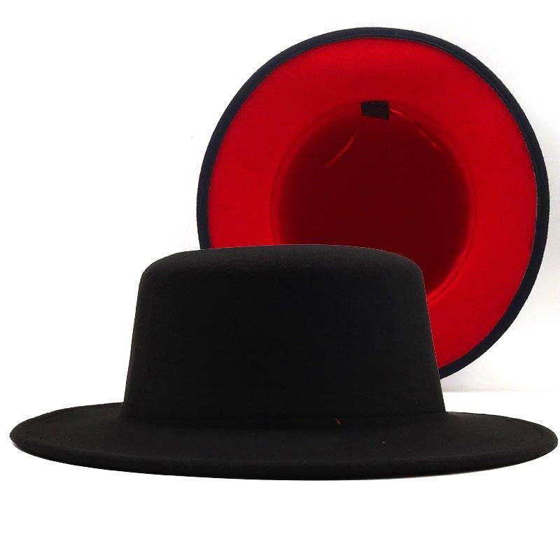 

Wide Brim Hats Flat Top Fedora Hat For Women Men Fedoras Bulk Men's Women's Felt 2022 Woman Man Panama Cap Female Male Jazz Caps Christmas, Black 01