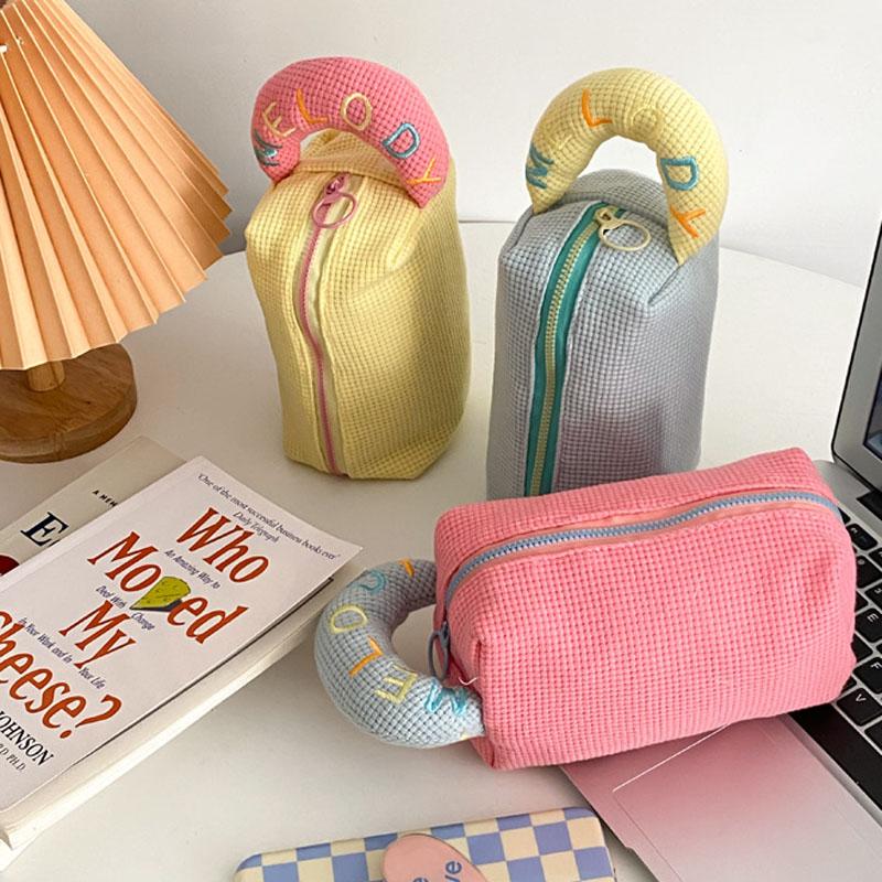 Cosmetic Bags & Cases Hylhexyr Canvas Wrist Bag Female Mini Organizer Makeup Pouch Lightweight Travel Toiletry Pen Handbag With Zipper