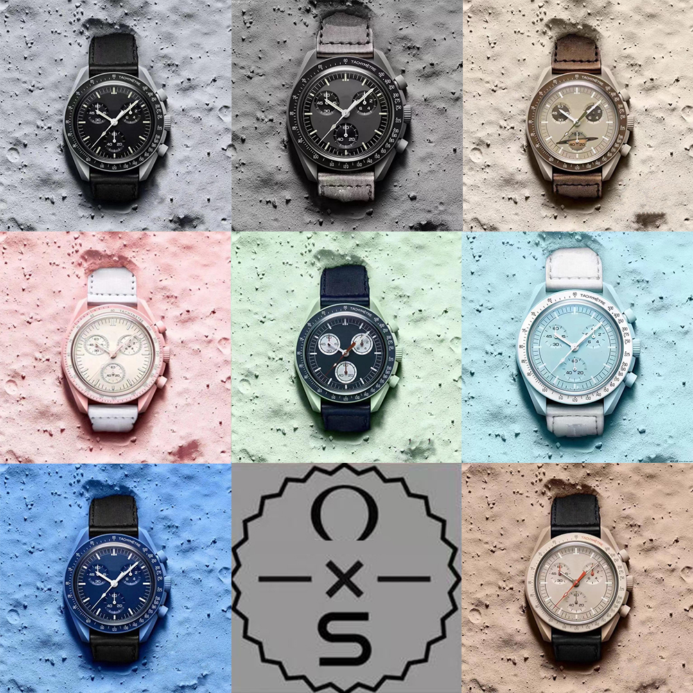 

Bioceramic Moonswatch Quarz Chronograph Mens Watch Mission To Saturn 42mm Nylon Luxury Mercury Watch James Montre De Luxe Limited Edition Master Wristwatches, Box