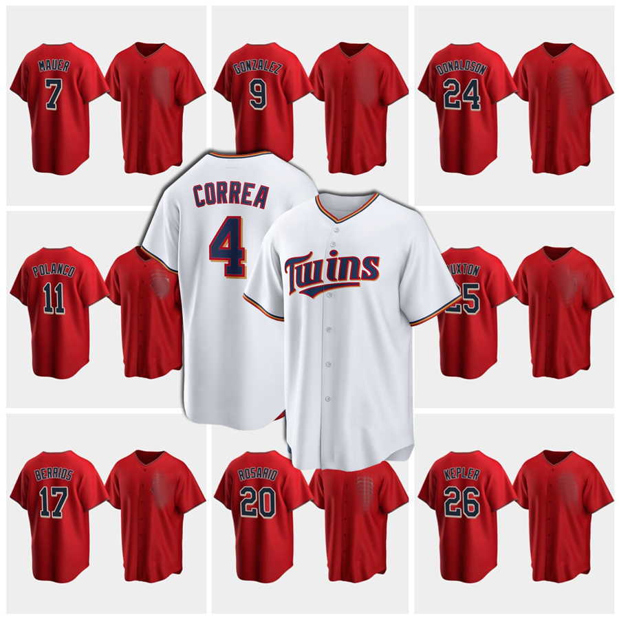 

4 Carlos Correa Twins Baseball Jerseys 11 Jorge Polanco Gary Sanchez Sonny Gray 26 Max Kepler 2 Luis Arraez Alex Kirilloff 15 Gio Urshela, Men(shuang cheng r)