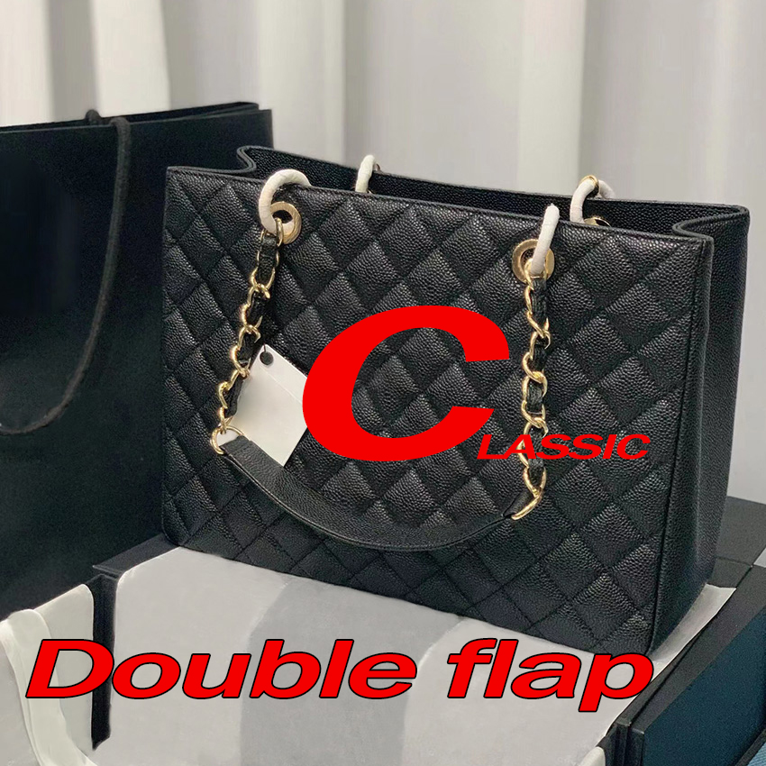 

5A oversize designer totes bag duffle shoulder purse 50995 designs double flap handbags cowhide leather crossbody bags caviar silver clutch black women wallet, Top quality