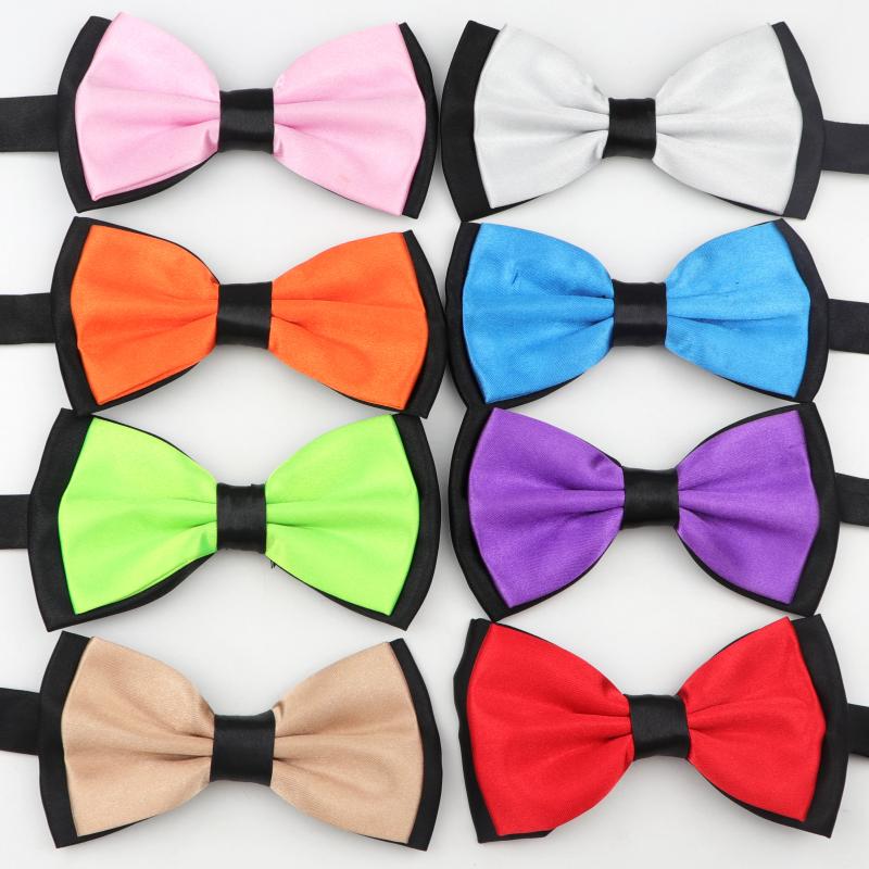 

Bow Ties Solid Colorful Bowtie Tuxedo Classic Adjustable Plain Two Tone Tie Polyester Butterfly For Wedding Party Dinner