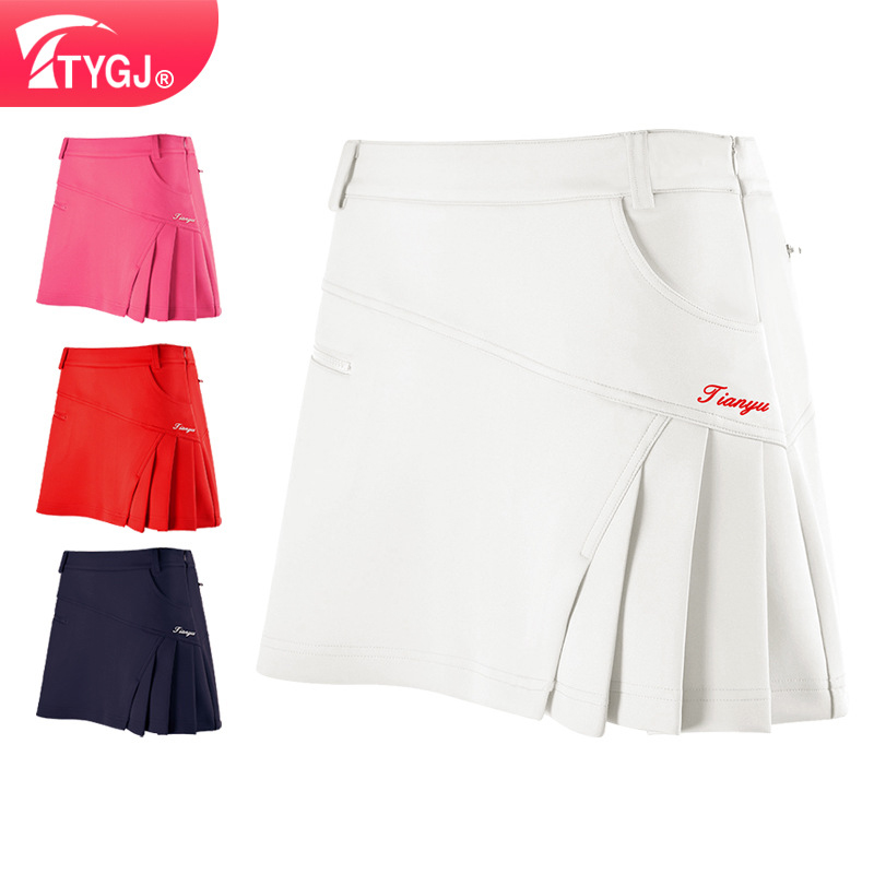 

Woman Skirts Golf Wear Ladies Anti-Exposure Pleated Fashion Skirts Badminton Tennis mini Short Skirt Summer Girl Clothing, Orange