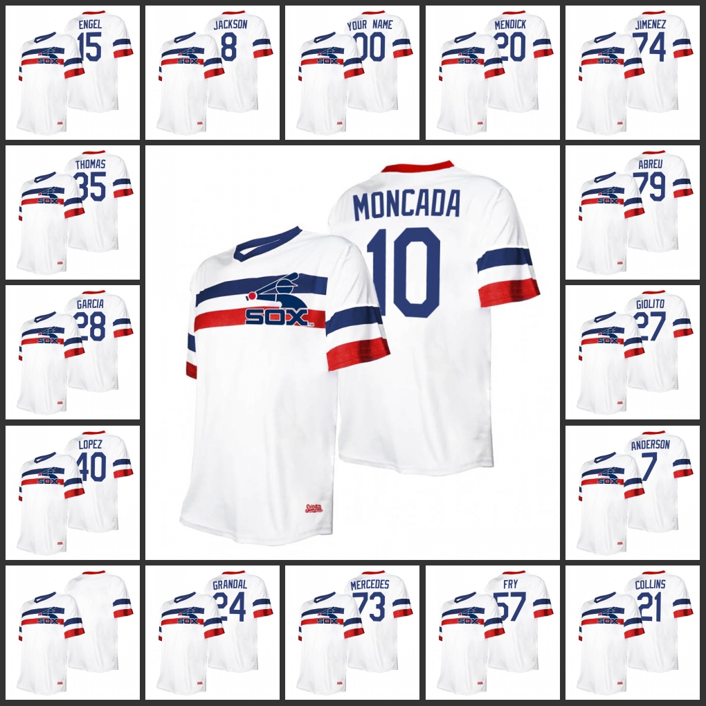 

Chicago White''Sox''Men Bo Jackson Eloy Jimenez Tim Anderson Yoan Moncada Jose Abreu Leury Garcia Custom Women Youth Cooperstown Collection V-Neck Jersey