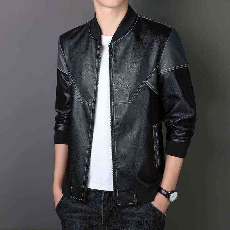

2022 New Men's Leather Jacket PU Fashion Spring Autumn Jackets Faux Leather Korean Slim Fit Slim Fit Male Motorcycle Coats W32 T220728, Huise
