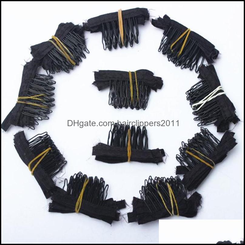 

Wig Caps Hair Accessories Tools Products 50 Pcs Black Color Combs Clips And With 5Teeth For Cap Wigs Making Extensions Drop Delivery 2021