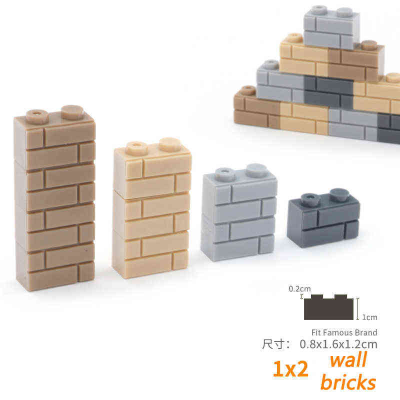 

400pcs DIY Building Blocks Wall Figures Bricks 1x2 Dots Educational Creative Toys for Children Size Compatible With 98283 AA220317