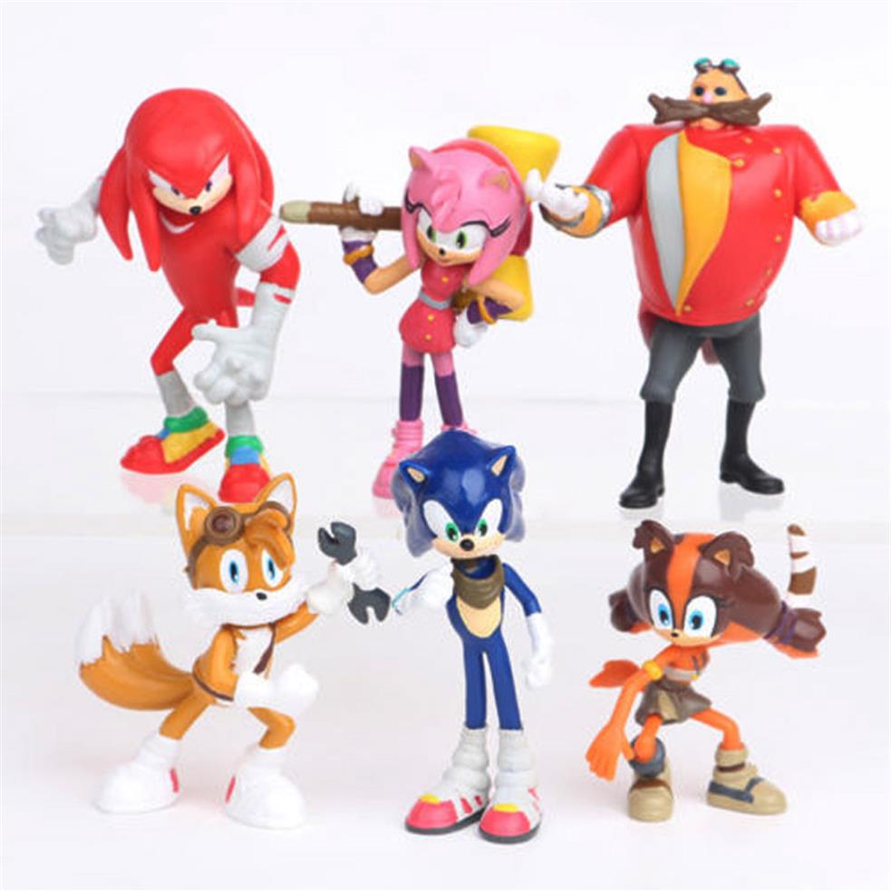 

6pcs SEGA Sonic the Hedgehog Sonic Boom Amy Tails Knuckles Dr. Eggman Doll PVC Action Figure Figurine Play Set Toy Cake Topper kid282J, 6pcs/lot