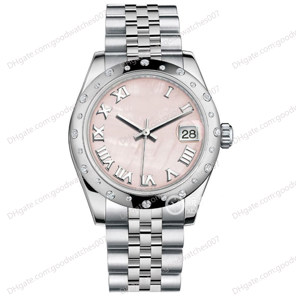

High Quality Asian Watch 2813 Sport Automatic Ladies Datejust 31mm Pink Mother-of-pearl Dial m178344-0033 wrist Watch Diamond Bezel Luxury Stainless Steel Watches, Pink1