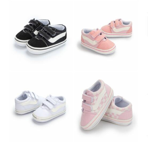 

Baby Shoes Infat Girl Boy Unisex Canvas Shoes Cotton Sole Flat Toddler First Walkers Baby Accessories Crib Shoes Newborn GC1452, Black plaid
