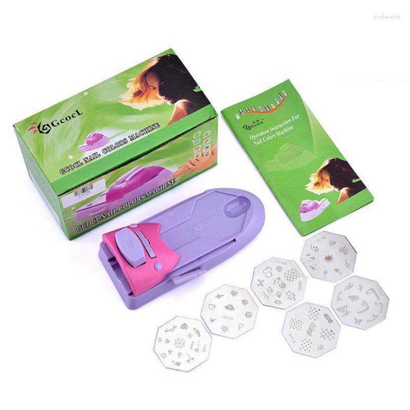 

Nail Art Equipment DIY 3D Printer Set Printing Manicure Machine With 6PC Metal Stamp Stamper Tool Kit Prud22