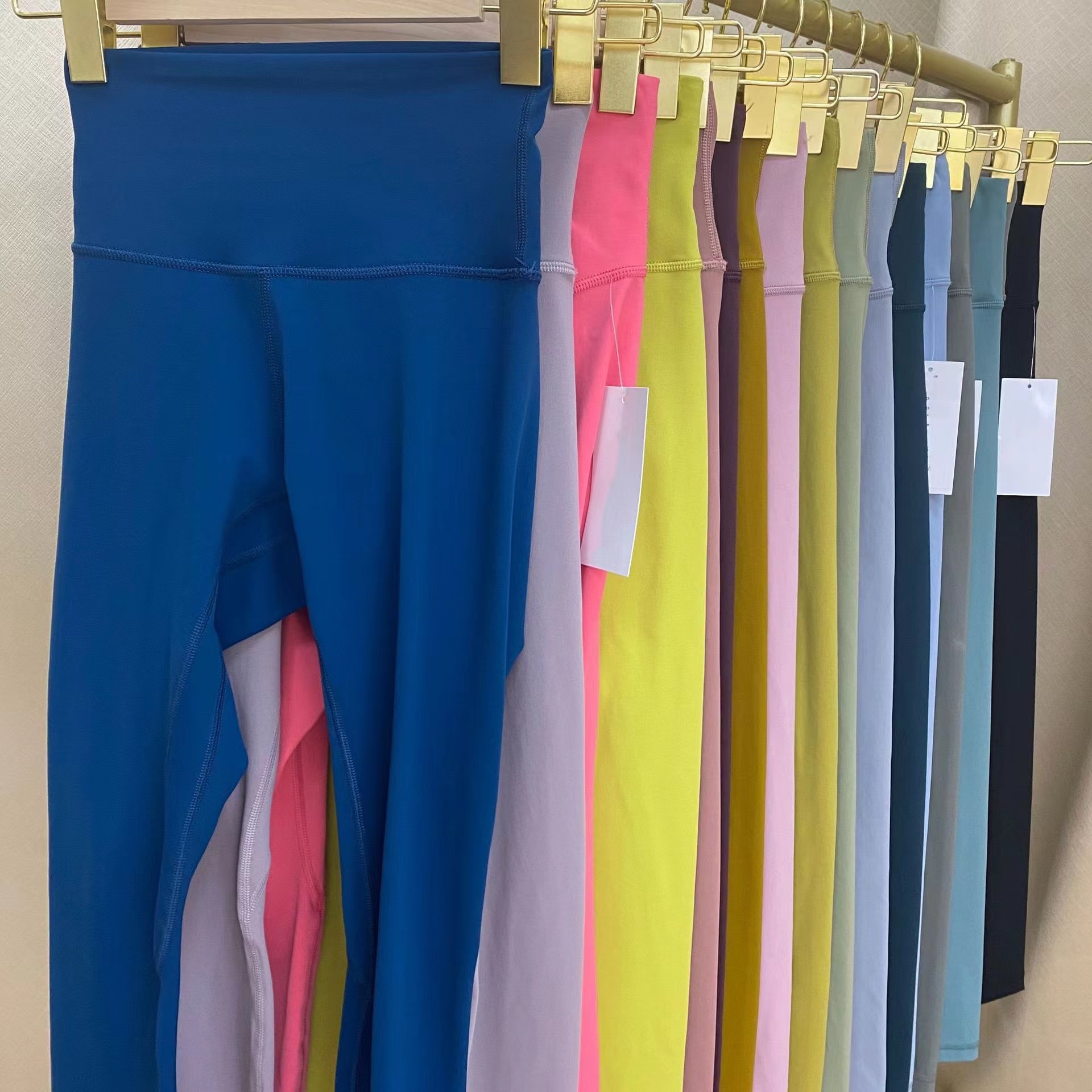 

Lycra fabric Solid Color Women yoga pants High Waist Sports Gym Wear Leggings Elastic Fitness Lady Outdoor Sports Trousers, 20