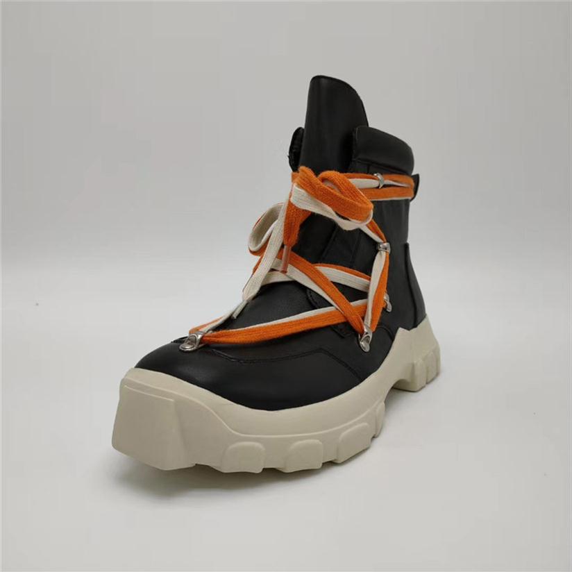 

New Leather Martin Boots Men Shoes Ankle Boot Luxury Designer Fashion Boots High Top Thick Bottoms Shoe201W