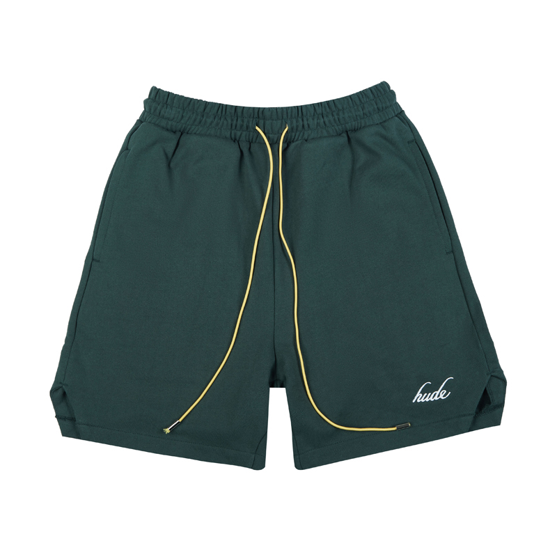 

22ss Fashion Summer USA Embroidery Logo Long Drawstring Shorts Women Men High Street Middle Jogging Pants, Apricot shorts