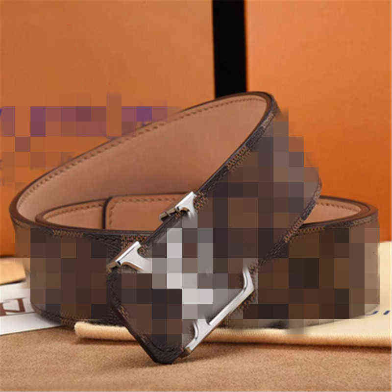 

Men's Designer Belt High Quality Chain luxury leather Fashion Ladies Black L smooth buckle belt gift box, Yellow