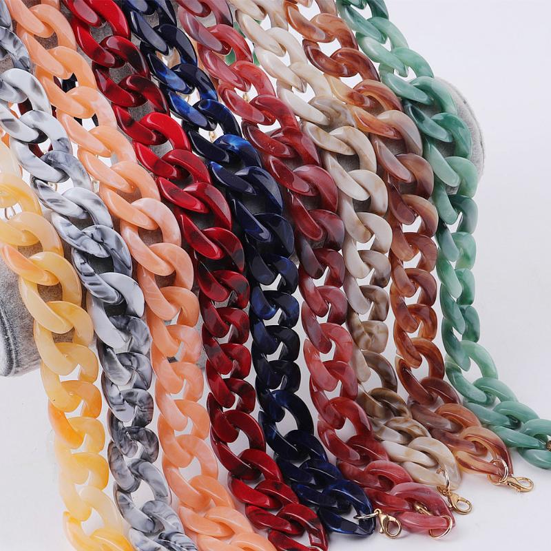 

Chains FishSheep Fashion Colorful Acrylic Choker Necklaces For Women Plastic Marbled Wide Chain Pendant Necklace 2022 Female Jewelry