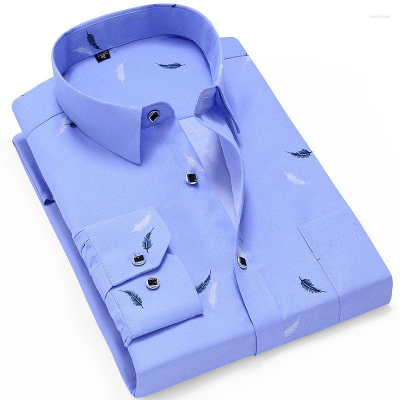 

Men's Dress Shirts Mens Casual Printed Long Sleeved Slim Fit Male Social Business Shirt Fashion Brand Men Clothing Soft Beach ShirtMen's Ver, Cy118