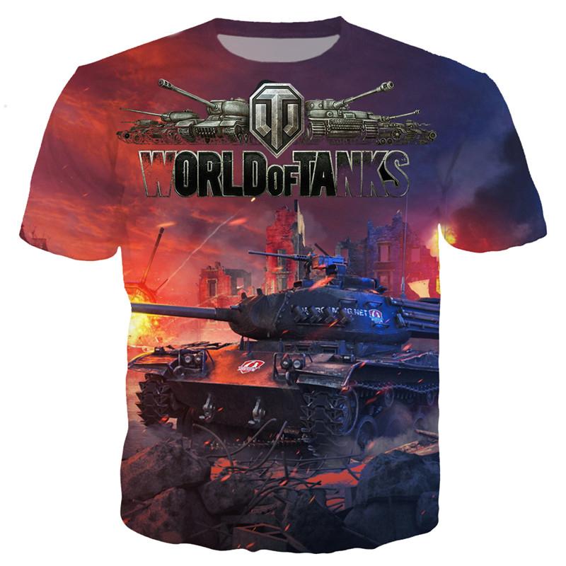

Men's T-Shirts YX GIRL 2022 Fashion Mens T Shirt Game World Of Tanks Print Tshirts Summer Streetwear Casual T-shirt Drop, Color as the picture