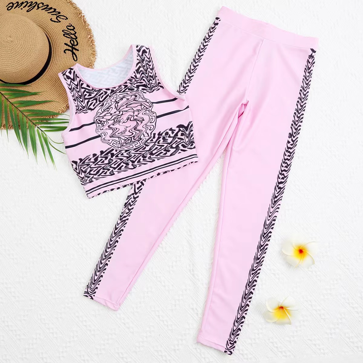 

Hot Sister Two Piece Pants Skinny Stretch Designer Two Pieces Sets Women Outfits High Elastic Famous Women' Clothes Slim Leggings Sportswear, Blue