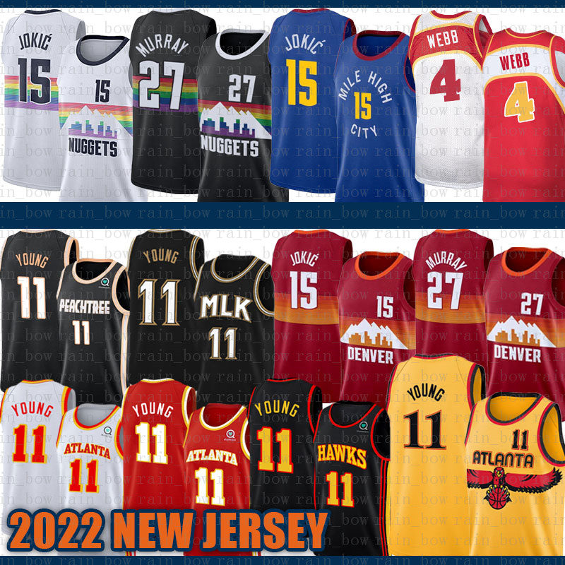 

Denver''Nuggets''Men Atlanta''Hawks''Men 11 4 Nikola Jamal Murray Jokic Basketball Jersey 15 27 Trae Young Spud Webb 021, 2021 jersey
