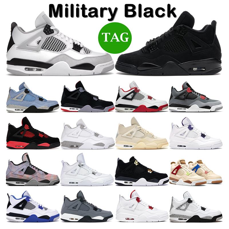 

Basketball Shoes Sport Sneakers For Men Women Infrared j4 Military Black Cat Fired Red Thunder White Cement Pure Money Purple Mens Trainer, 19