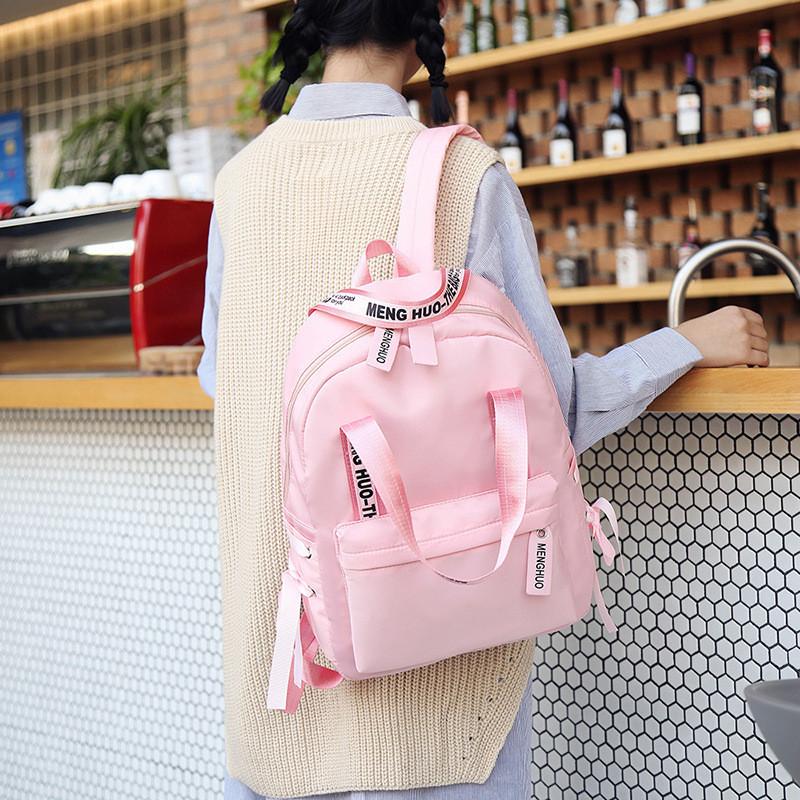

Outdoor Bags Arrival Fashion Simple Leisure Letter Ribbon Printed Shoulder School-bag Backpack Butterfly-Knotted Student Woman, Pk