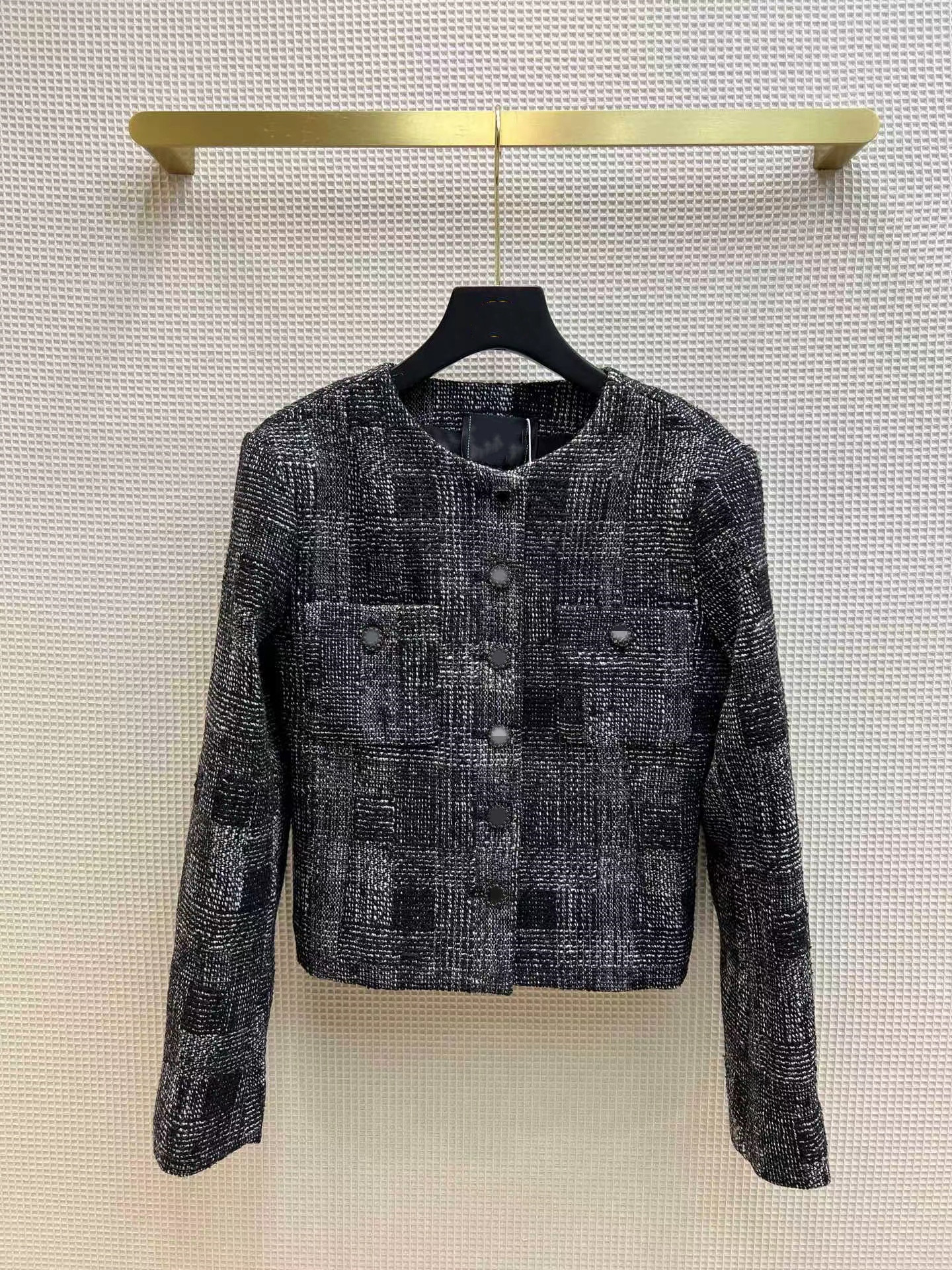 

Milan Runway Jackets 2022 Autumn O Neck Long Sleeve Print Women' Designer Coats Brand Same Style Outerwear 0801-3, Contrast color