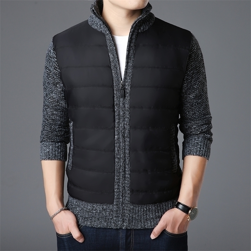 

Fashion Brand Sweaters Mens Cardigan Thick Slim Fit Jumpers Knitwear Zipper Warm Winter Korean Style Casual Men Clothes 201126, Gray