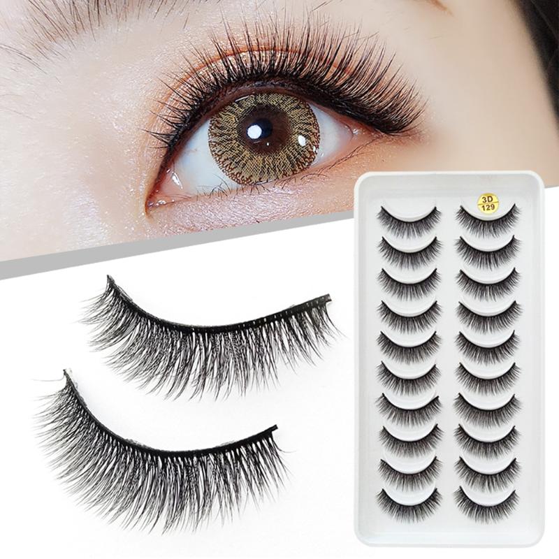 

False Eyelashes 10Pairs Eyelash Natural 3D Fluffy Extensions Soft Wispy TUE88False