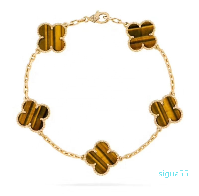 

2021 New Fashion Classic 925 Sterling Sier Clover Motifs Bracelet High Quality Four Leaf Lucky Clover Bracelet for Women