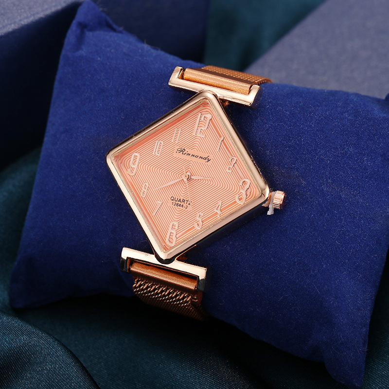 

New Fashion Watch for Women Elegant Quartz watches Buckle Stainless Steel Magnetic Mesh Numeral rhombus Shell Lady Wristwatch Gift, Leave a message about color