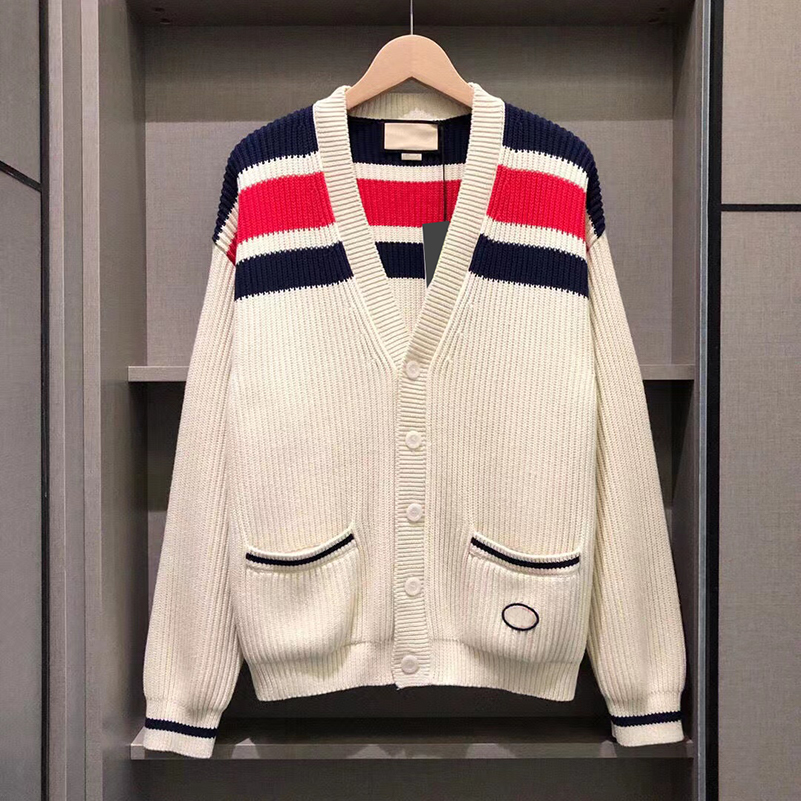 

New Mens Designer Sweaters Casual Knit Contrast Color luxury Autumn Fashion jacket Classic ladies pullover White wool Sweater For men Women famous Couples clothing