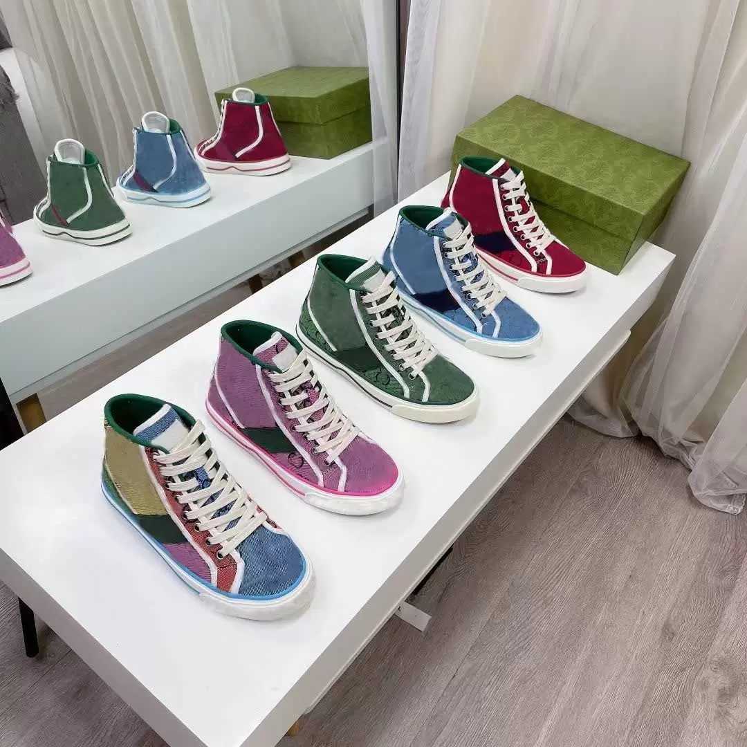 

2022 Designers Tennis 1977 Sneakers Washed Jacquard Denim Canvas Shoes Men Women Low High Top Lace Up Trainers Platform Sneaker Embroidered Vintage Dress Shoe, 2022052601-11