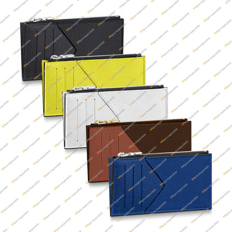 

M30271 M30270 M30320 M64038 fashion zipped pocket leather organiser coin card holders zipper case purses Brazza multiple zip wallet passport cover with box, Blue flower / with dust bag & box