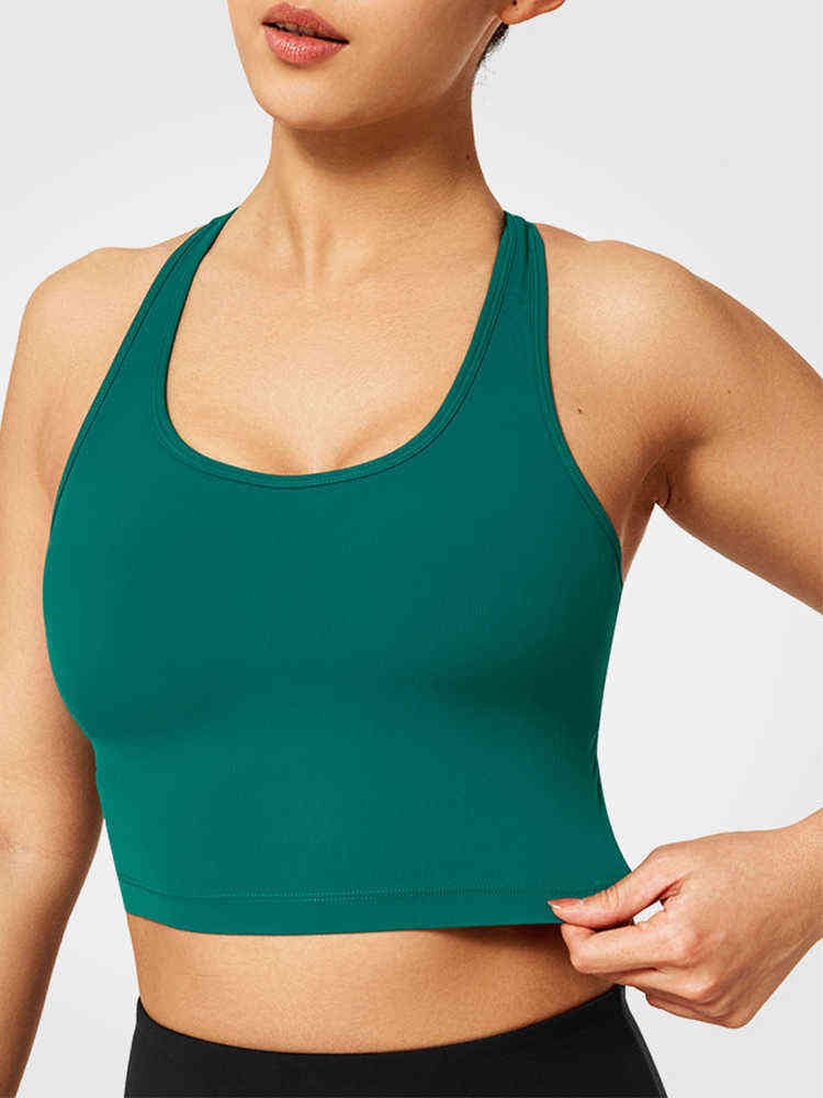 

Yvette Fitness Tank Top Women Sports Support Sexy Tight Gym Yoga Vest Buttery Soft Weightless With Cross Strap Beauty Back Vest T220725, Light beige