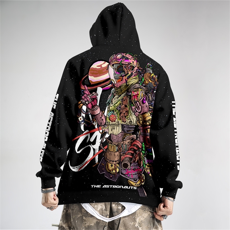 

Mens Hoodies Harajuku Astronaut Printed Hoodie Male Streetwear Fashion Casual Sweatshirt Tops 220813, Style 1