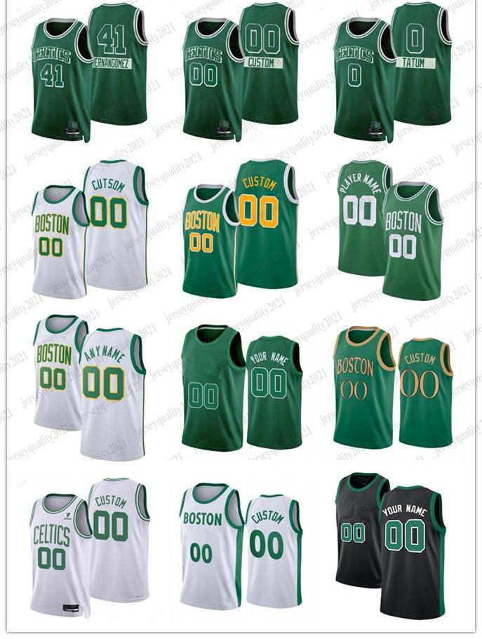 

75th Custom Men Women Youth Boston's Celtics's 71 Dennis Schroder Jayson 0 Tatum 28 Bruno Fernando 41 Juancho Hernangomez Bas''nba''Jerseys