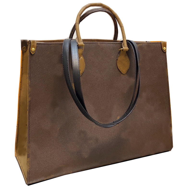 

MM GM Tote Bag Women Handbag Contrast Color Shoulder Bags Classic Letter Printed Canvas Leather Large Capacity Shopping Handbags Lady 05, Black