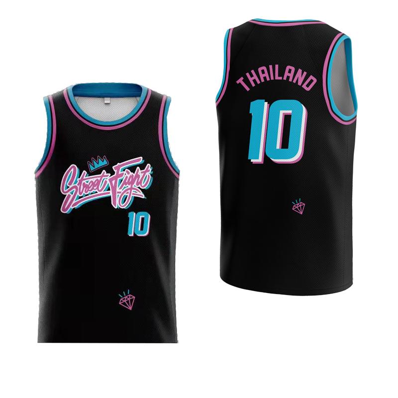

Men' Tracksuits BG Basketball Jersey STEET FIGHT 10 THAILAND Digital Printing Outdoor Sportswear Hip-hop Culture Black Big Size -X, Picture